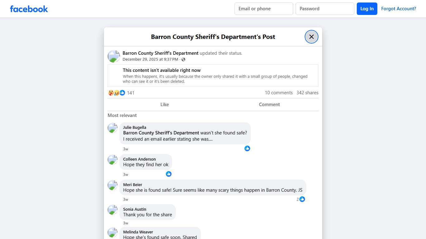 Barron County... - Barron County Sheriff's Department Facebook
